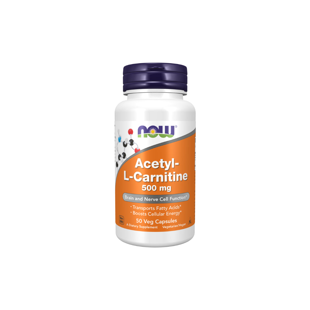 Acetyl-L-Carnitin 500 Mg 50 Vegetarische Kapseln Now Foods